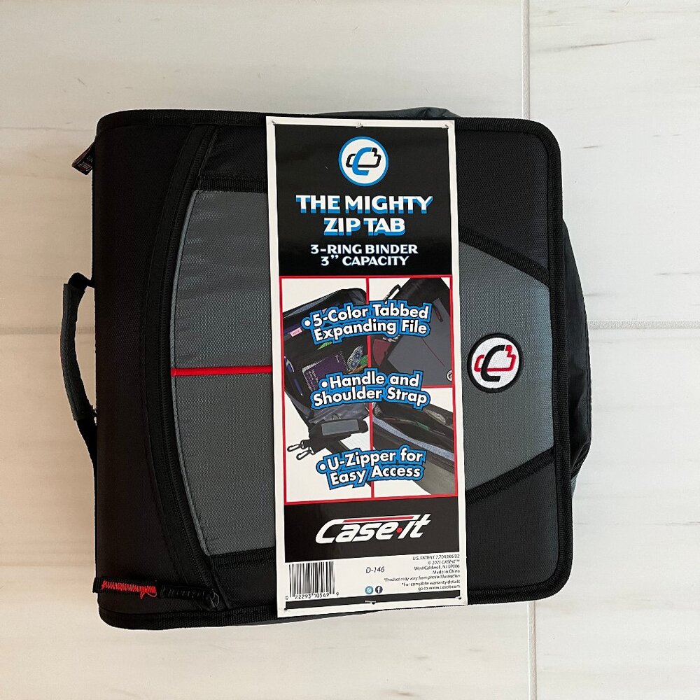 Case-It Mighty Zip Tab Binder - Black